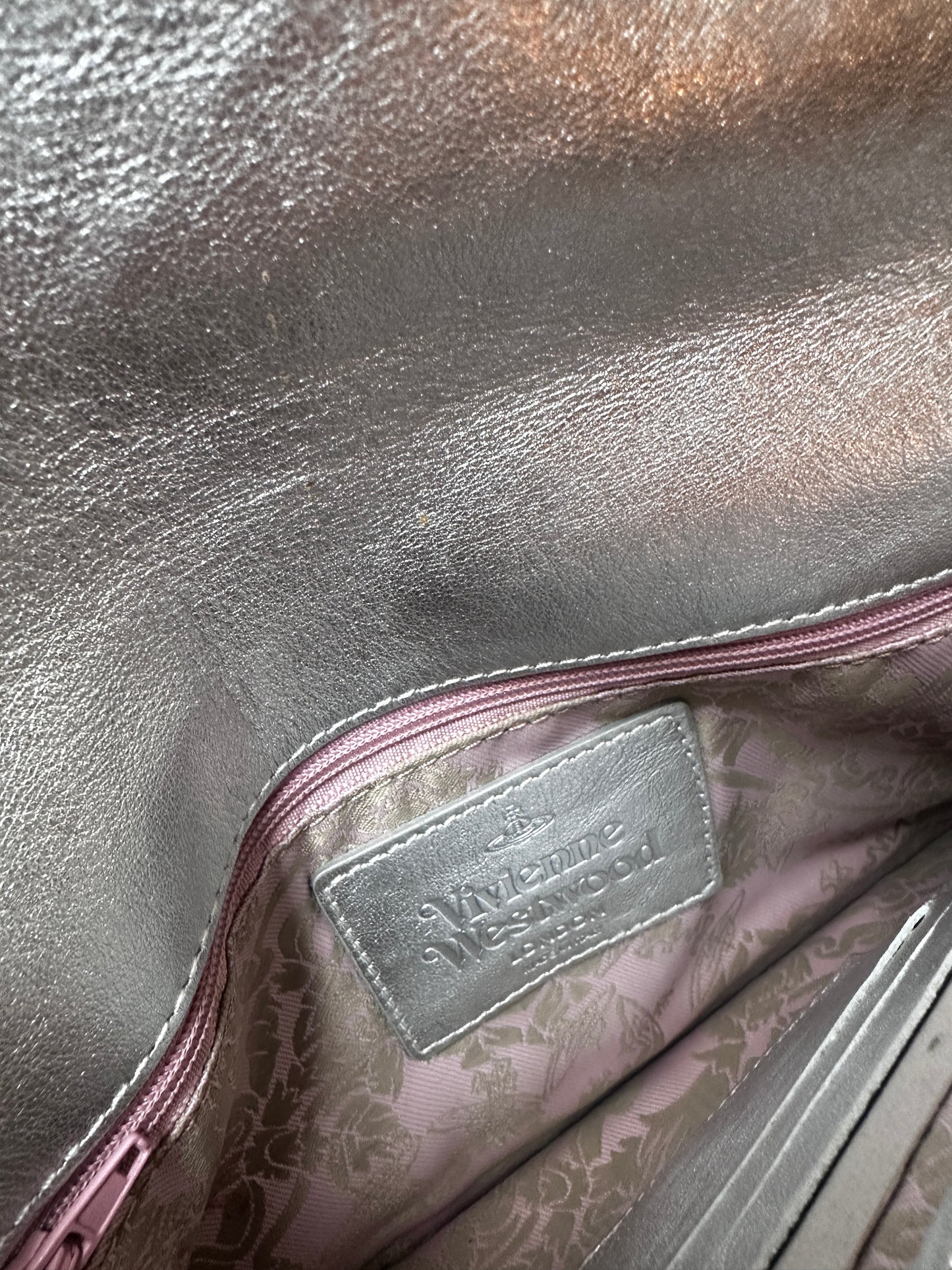 Vivienne Westwood Envelope Silver Clutch Bag