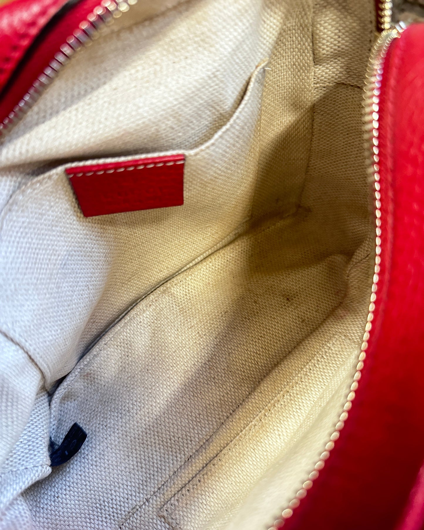 Gucci Soho Disco Crossbody Bag Red Pebbled Leather