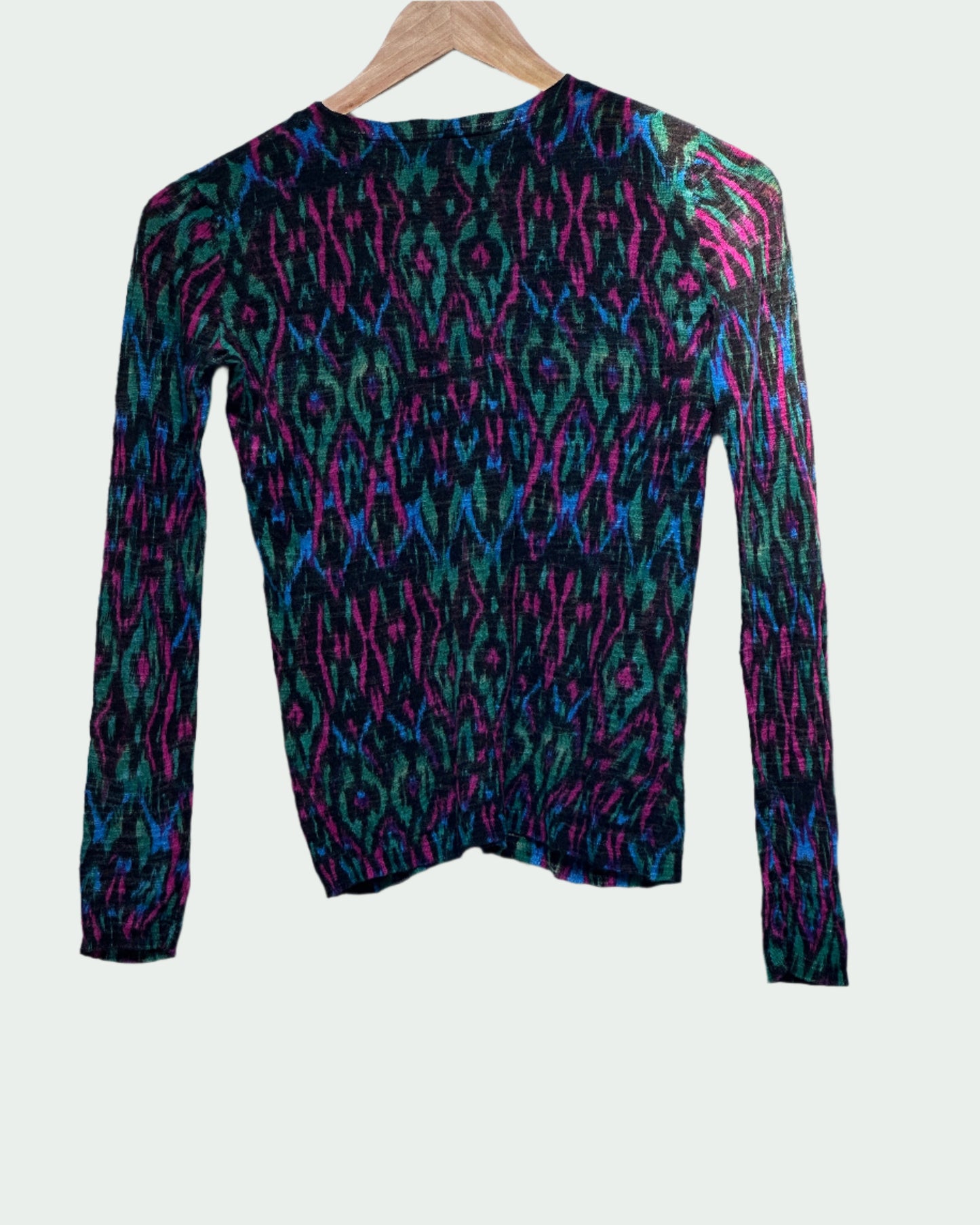 Missoni Long Sleeve Thin Knit Multicolour Sweater Size UK 8