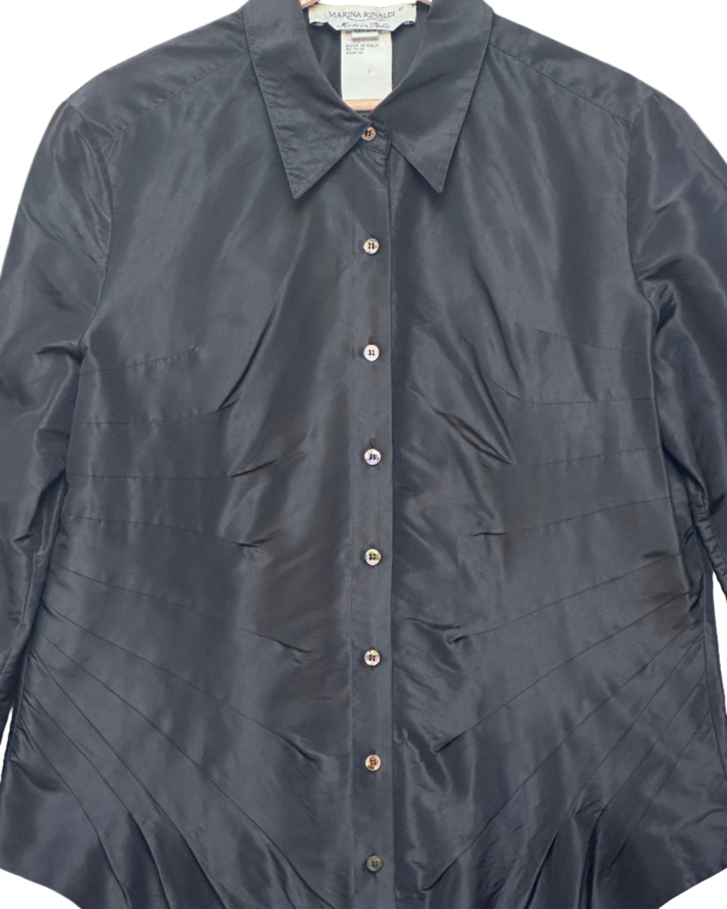 Marina Rinaldi Long Sleeve Black Shirt Size UK12