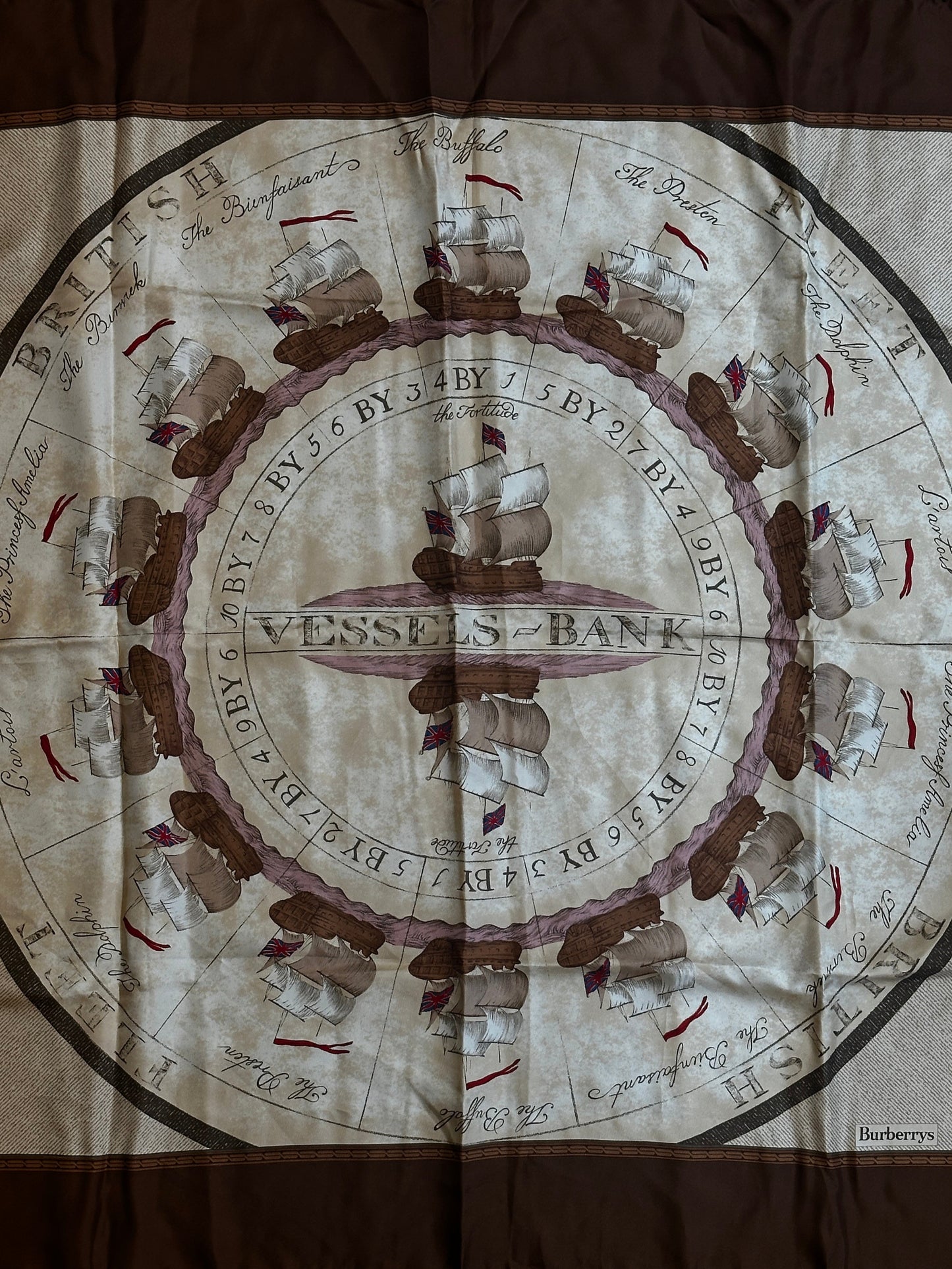 Burberrys Vessel Bank Silk Scarf