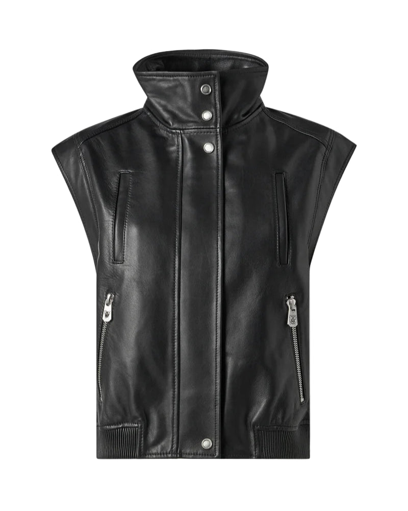 Pinko Gambia Leather Gilet Size M