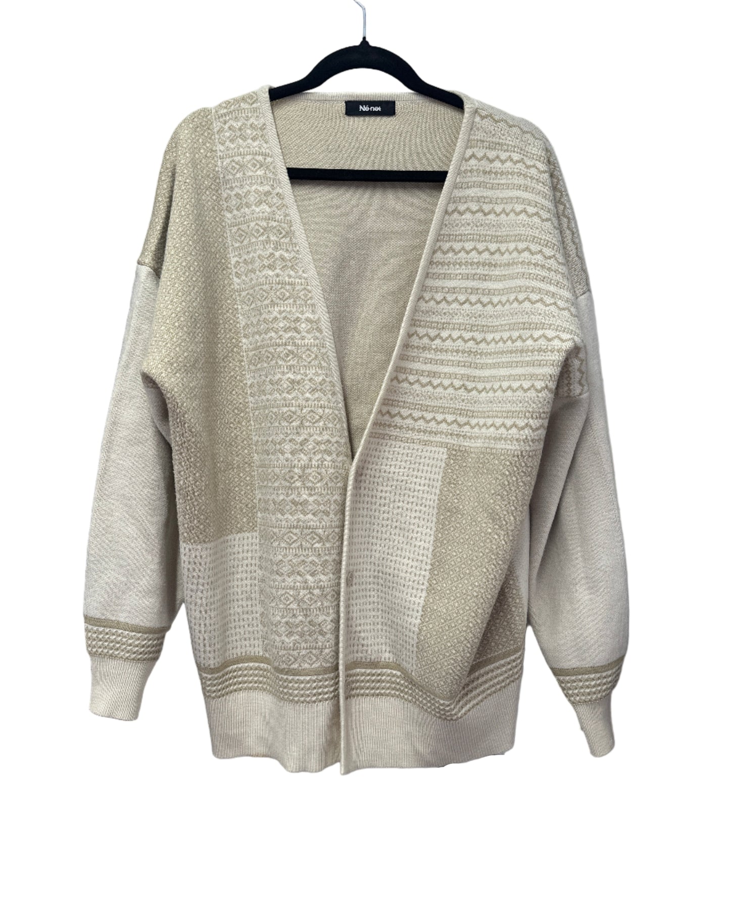 Nè Net Grandad Style Cardigan Size L
