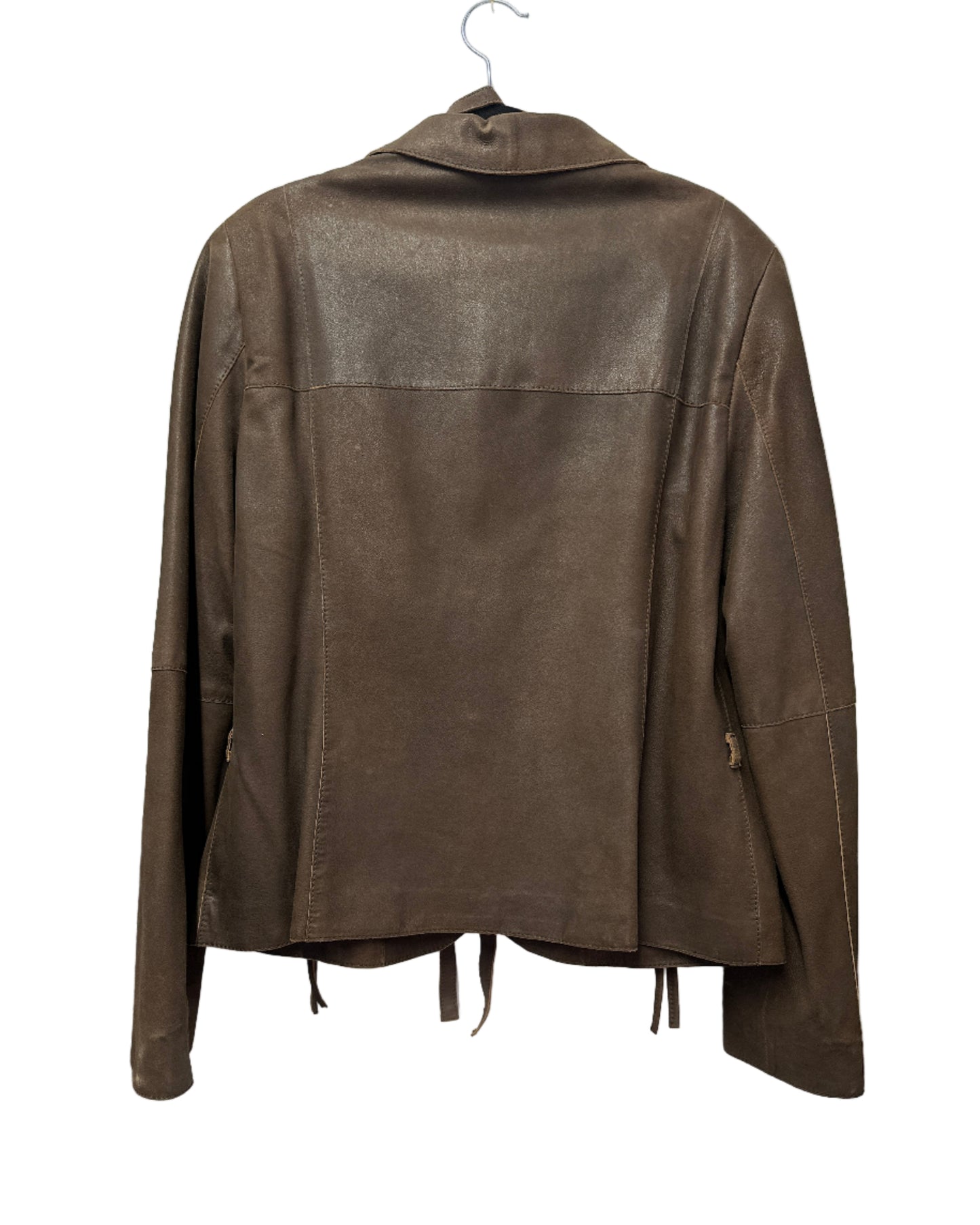 Max Mara Weekend Leather Tie Jacket Size UK 12