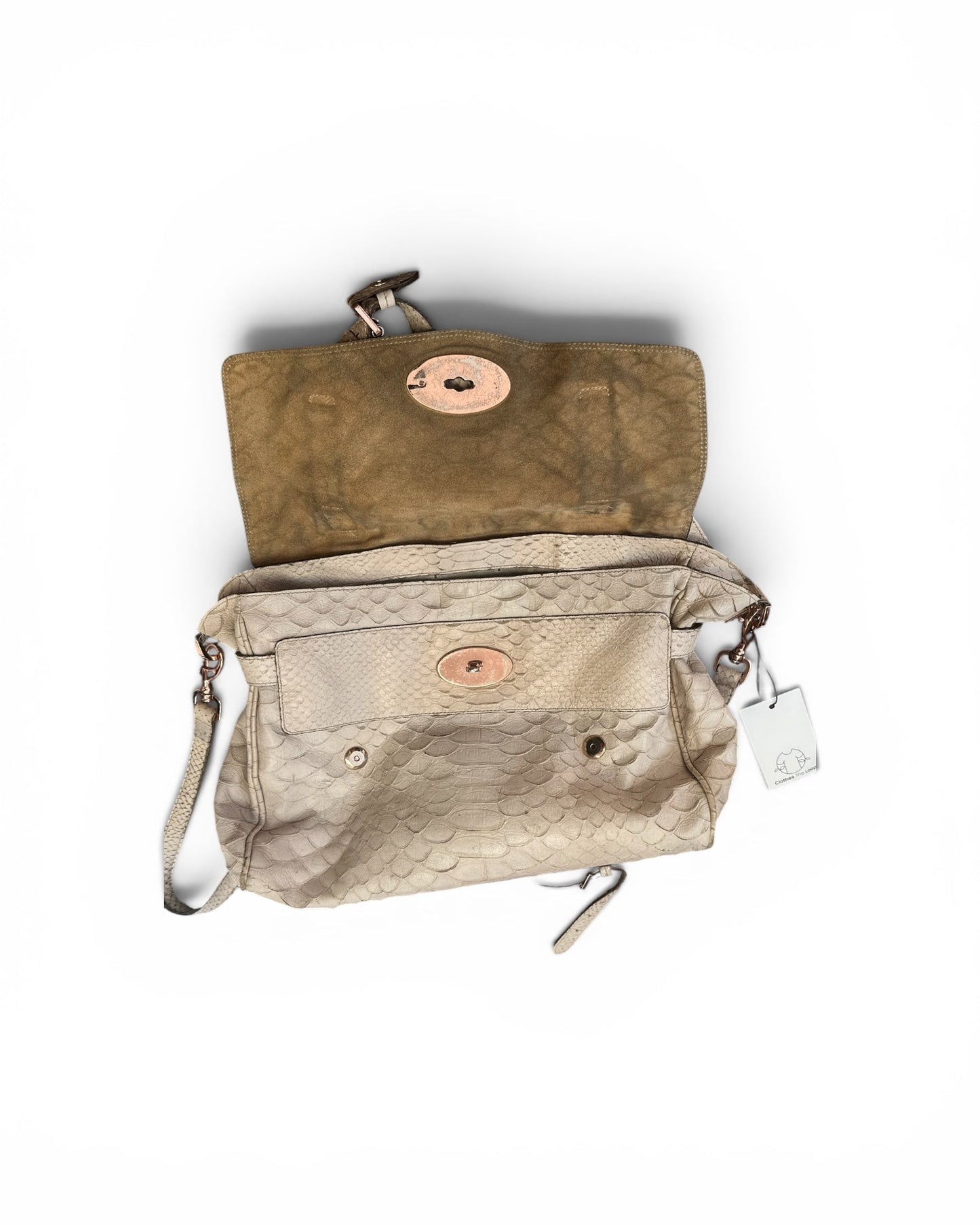 Mulberry Alexa Oversized Embossed Leather Beige