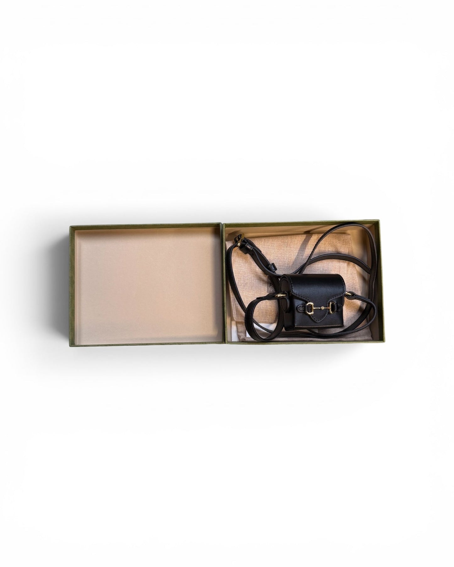 Gucci Airpod Case 1955 Leather and Gold Tone Hardware