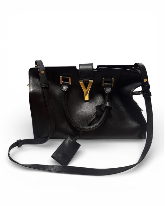 Saint Laurent Chyc Leather Handbag Black
