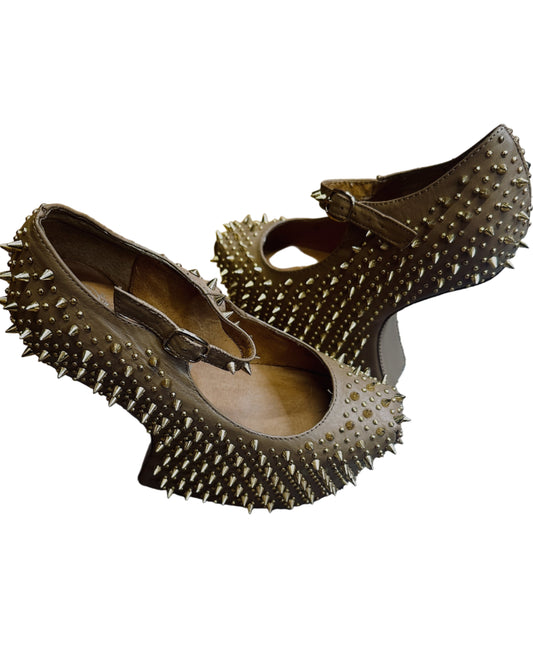 Jeffrey Campbell Nightwalker Beige Shoes Size UK 5