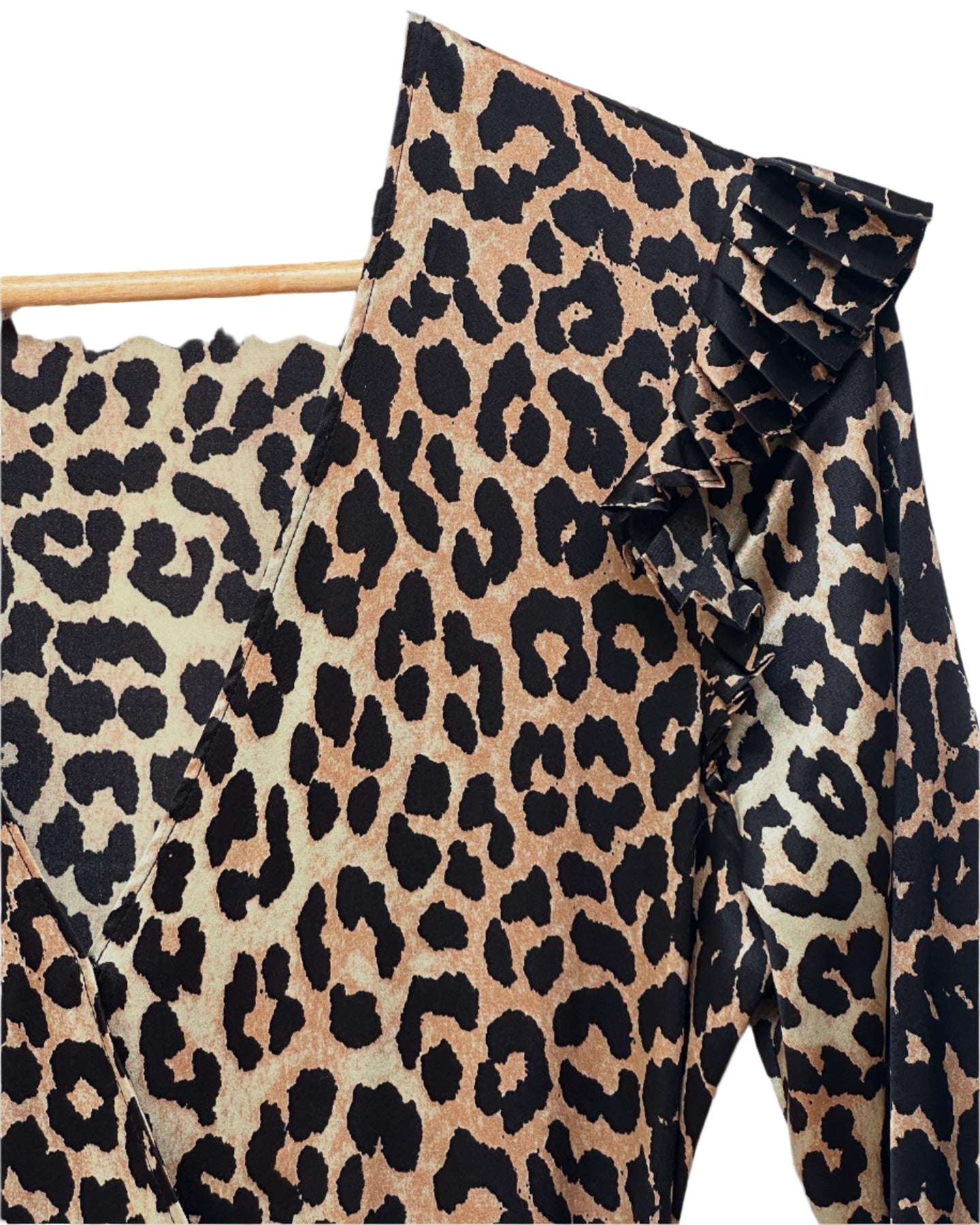 Leopard Print 100% Silk Long Flowing Tie Dress Size UK 8