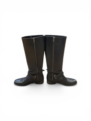Burberry Black Riding Boots Size UK 5