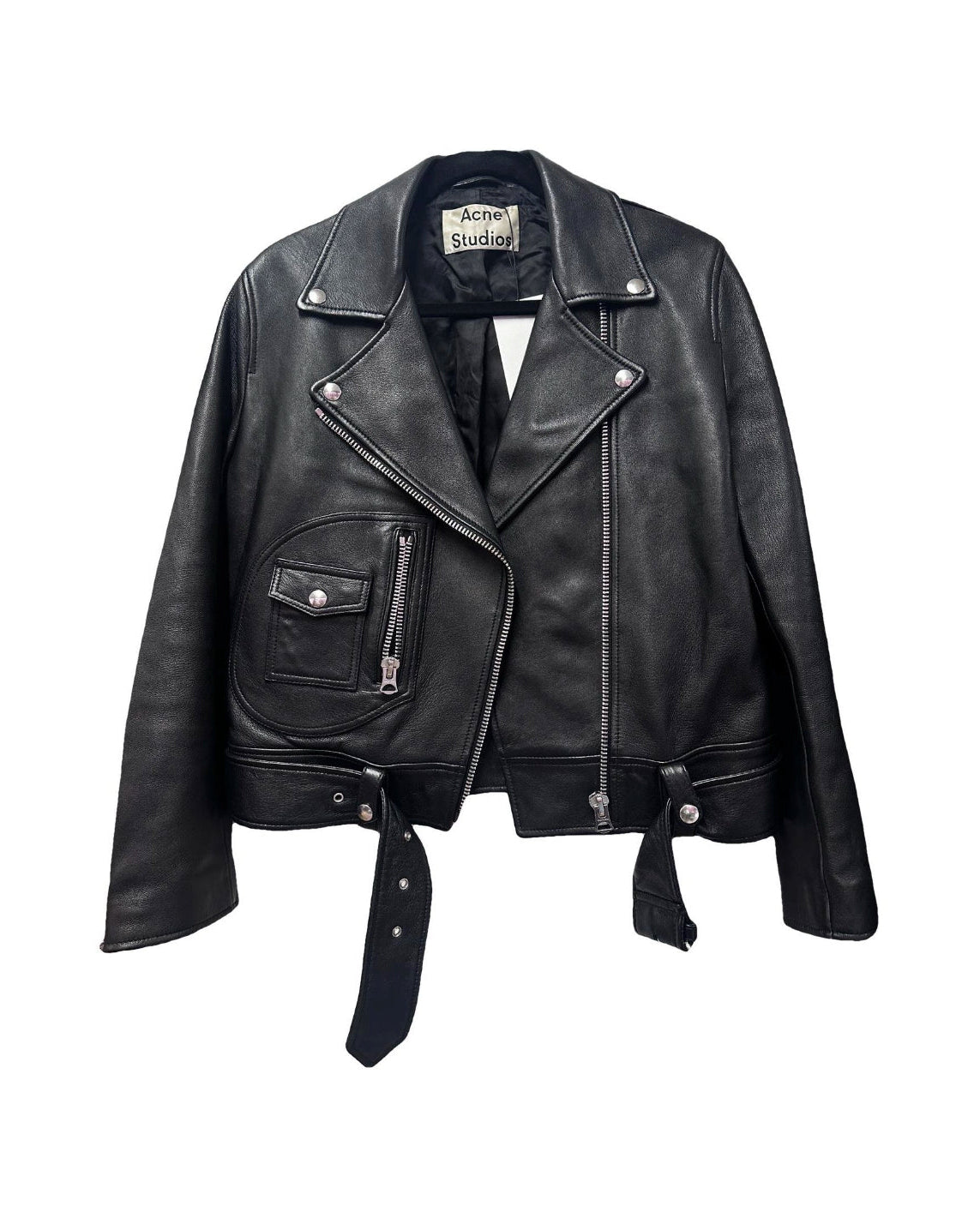 Acne Studios Leather Biker Jacket UK 10 New Merlyn