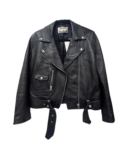 Acne Studios Leather Biker Jacket UK 10 New Merlyn