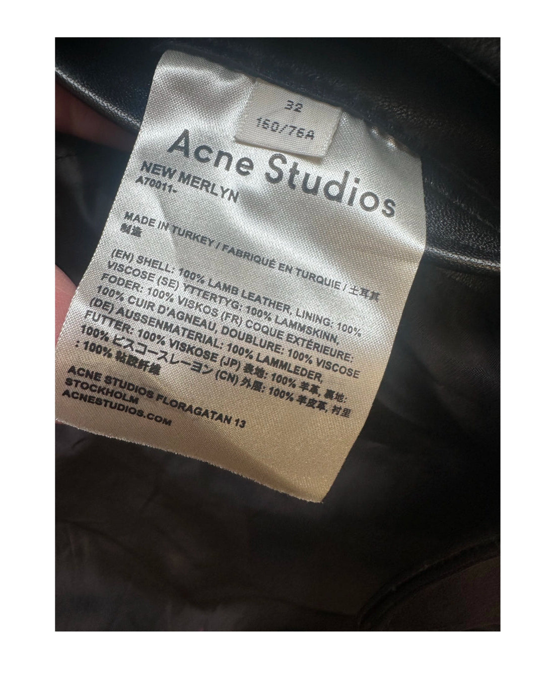 Acne Studios Leather Biker Jacket UK 10 New Merlyn