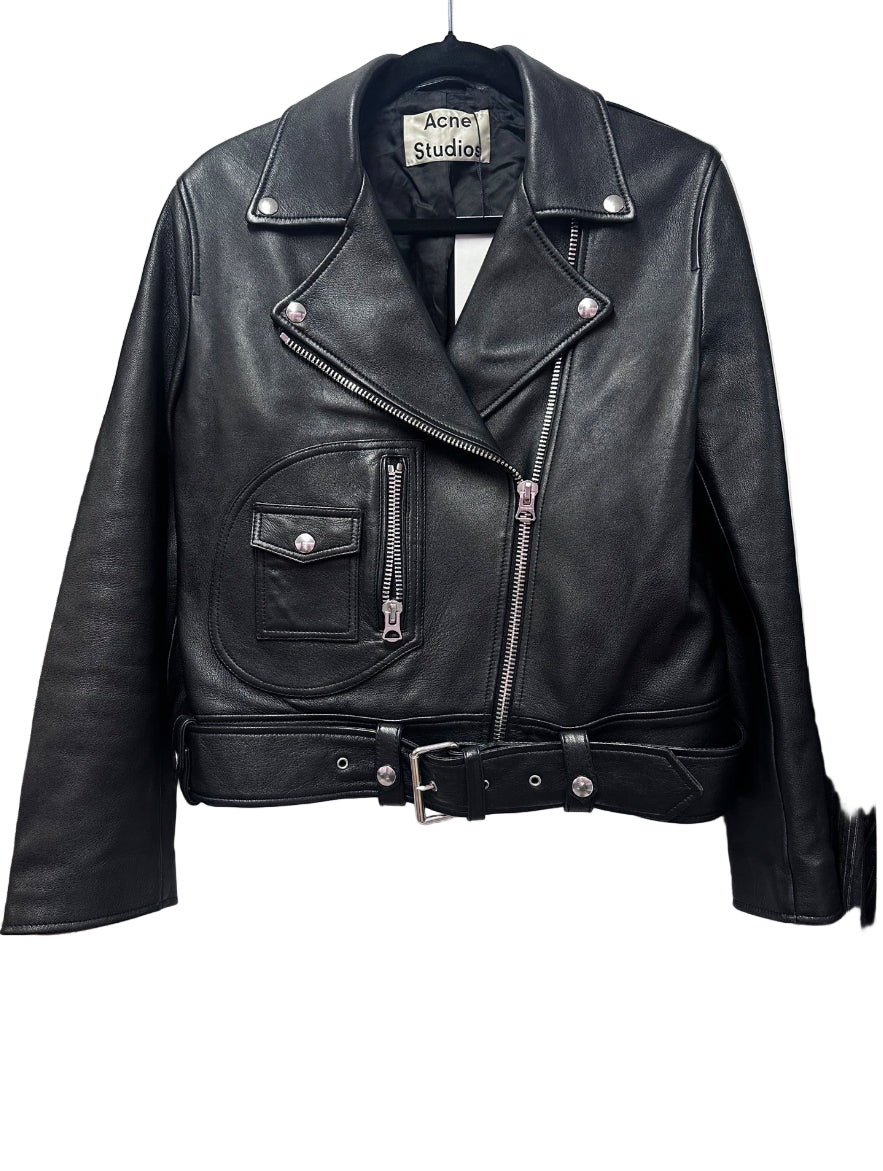 Acne Studios Leather Biker Jacket UK 10 New Merlyn