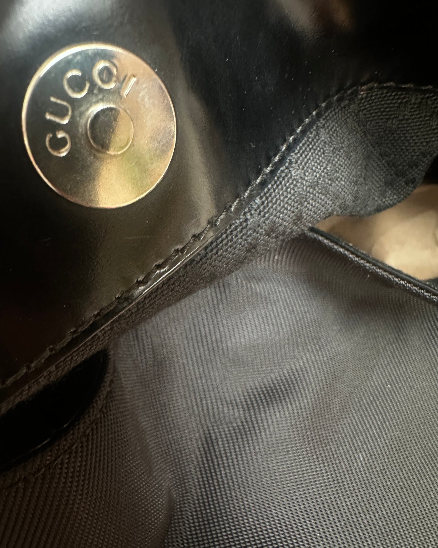 Vintage Gucci Bamboo Nylon and Leather Shoulder & Handbag