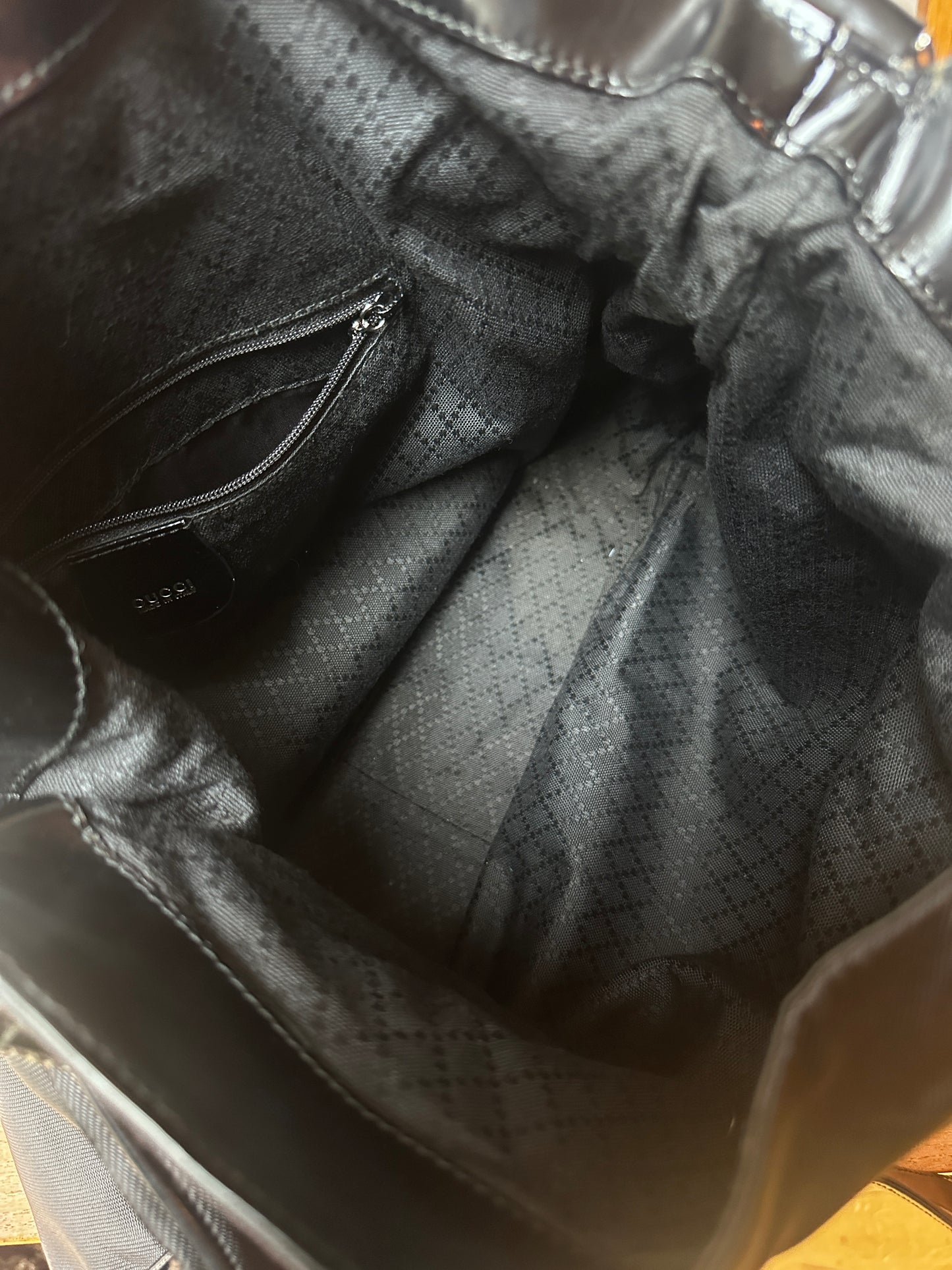 Vintage Gucci Bamboo Nylon and Leather Shoulder & Handbag