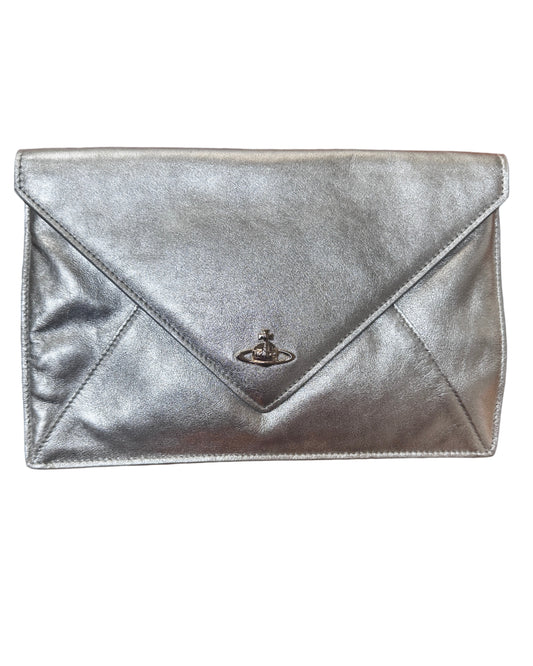 Vivienne Westwood Envelope Silver Clutch Bag