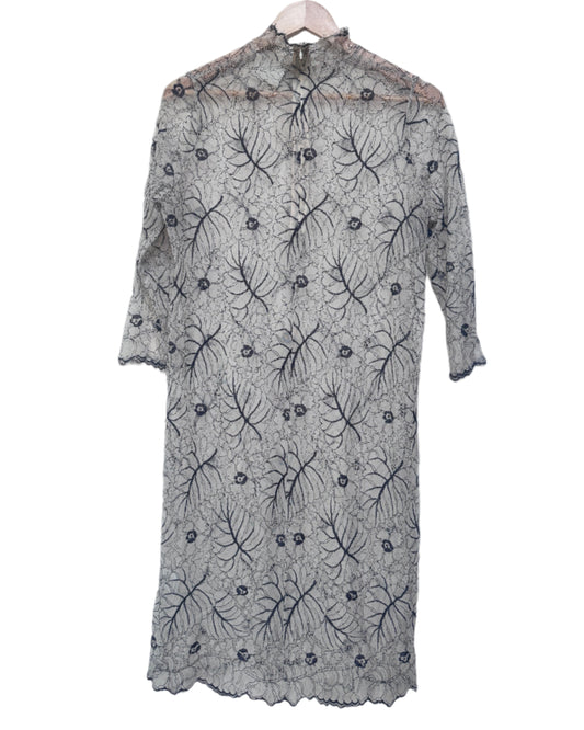 GANNI California Leaf Long Shift Dress UK M