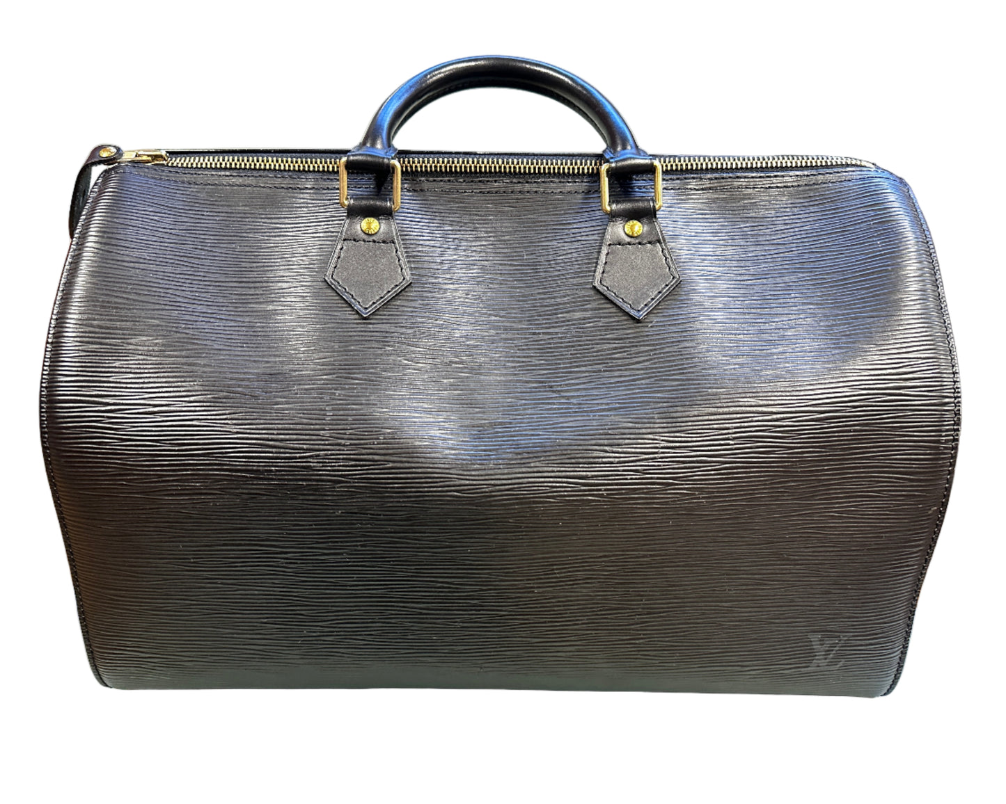 Louis Vuitton Speedy 40 Black Epi Leather and matching Eugenie purse