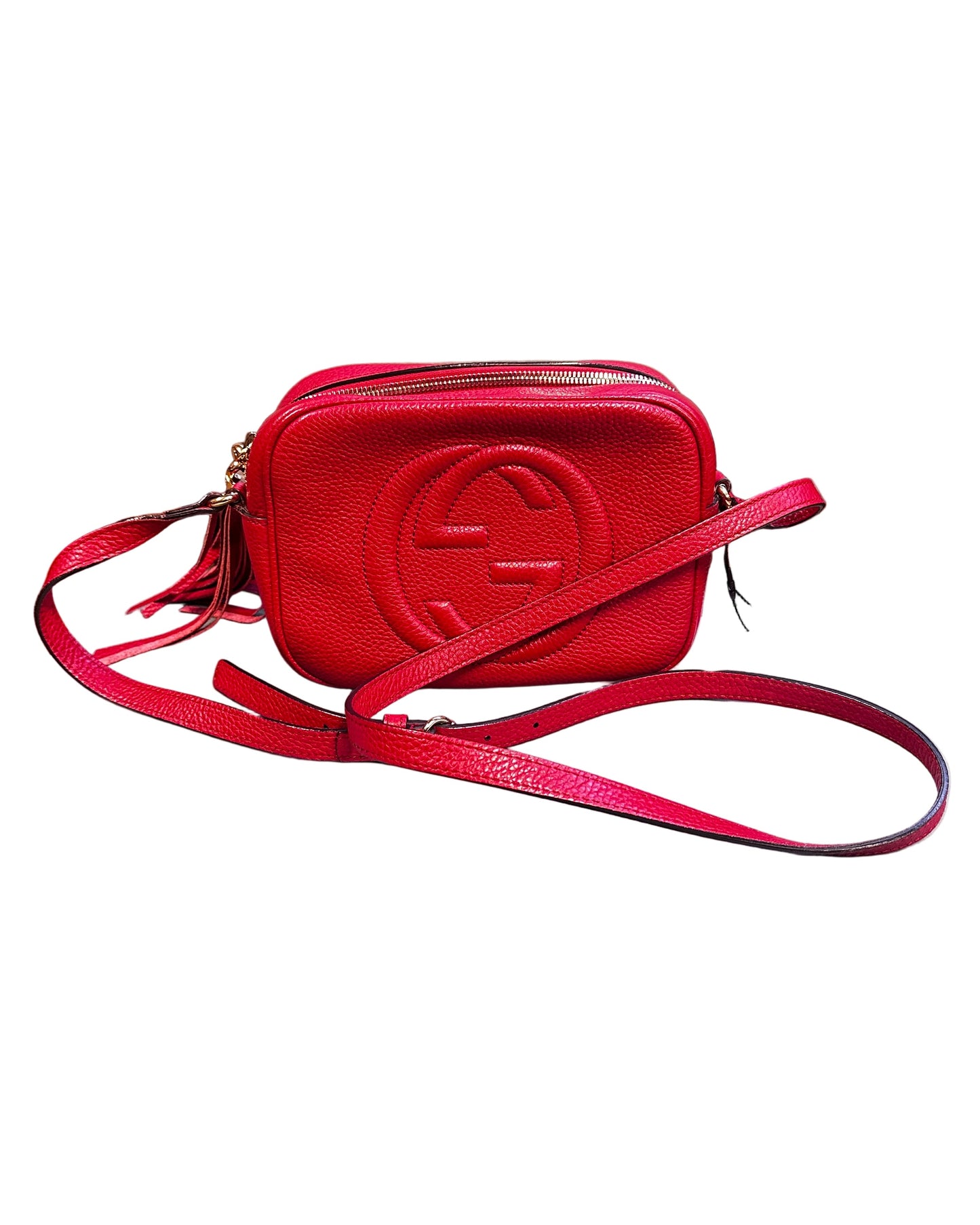 Gucci Soho Disco Crossbody Bag Red Pebbled Leather