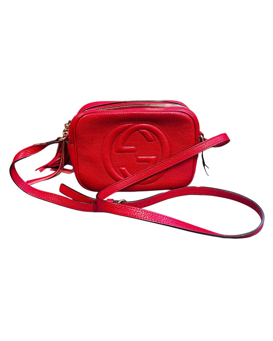Gucci Soho Disco Crossbody Bag Red Pebbled Leather