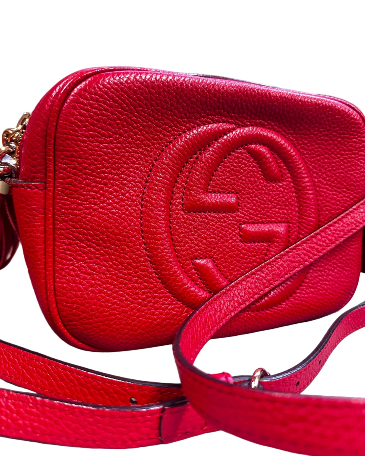 Gucci Soho Disco Crossbody Bag Red Pebbled Leather