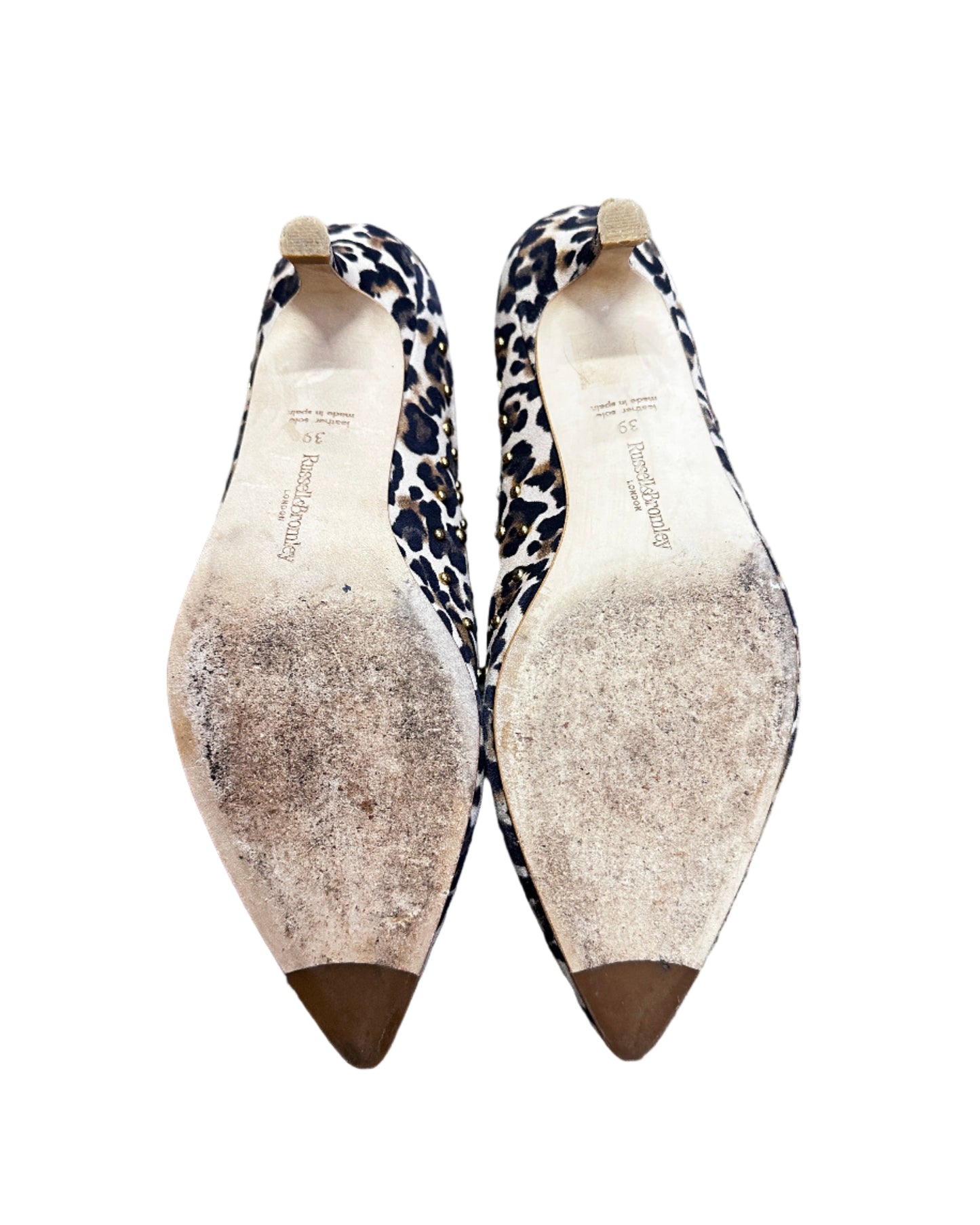 Russell & Bromley Bug Mule Kitten Heels Leopard Print - UK6