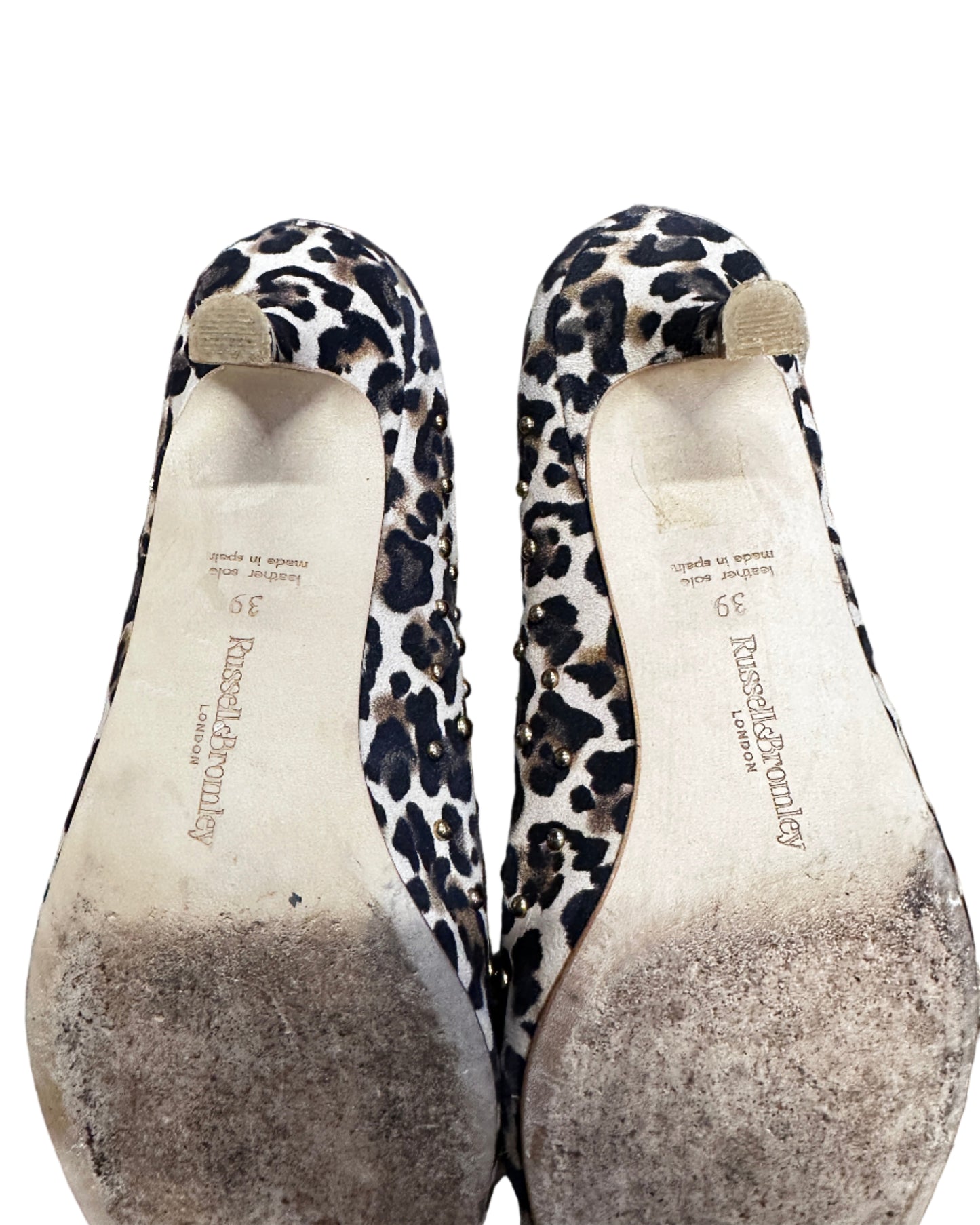 Russell & Bromley Bug Mule Kitten Heels Leopard Print - UK6