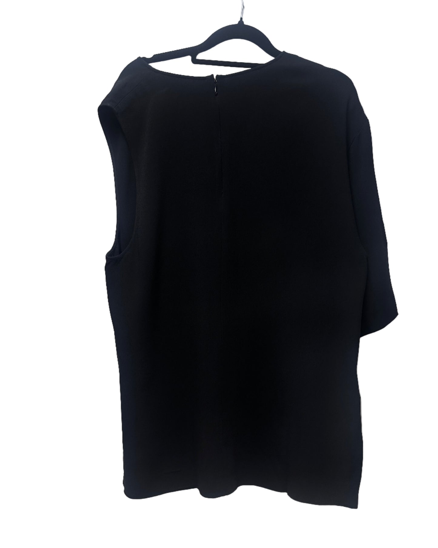 Stella McCartney Black A Symmetrical Sleeve Pearl Top - Size UK16