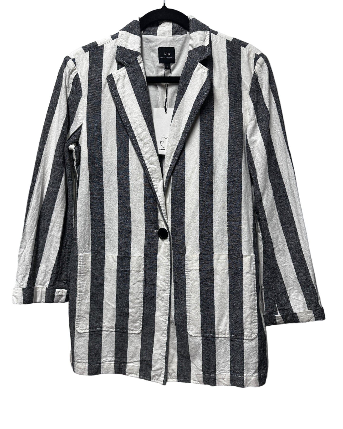 Armani Exchange Linen Blazer - 'Good Vibes' Applique - Size US8/ UK12