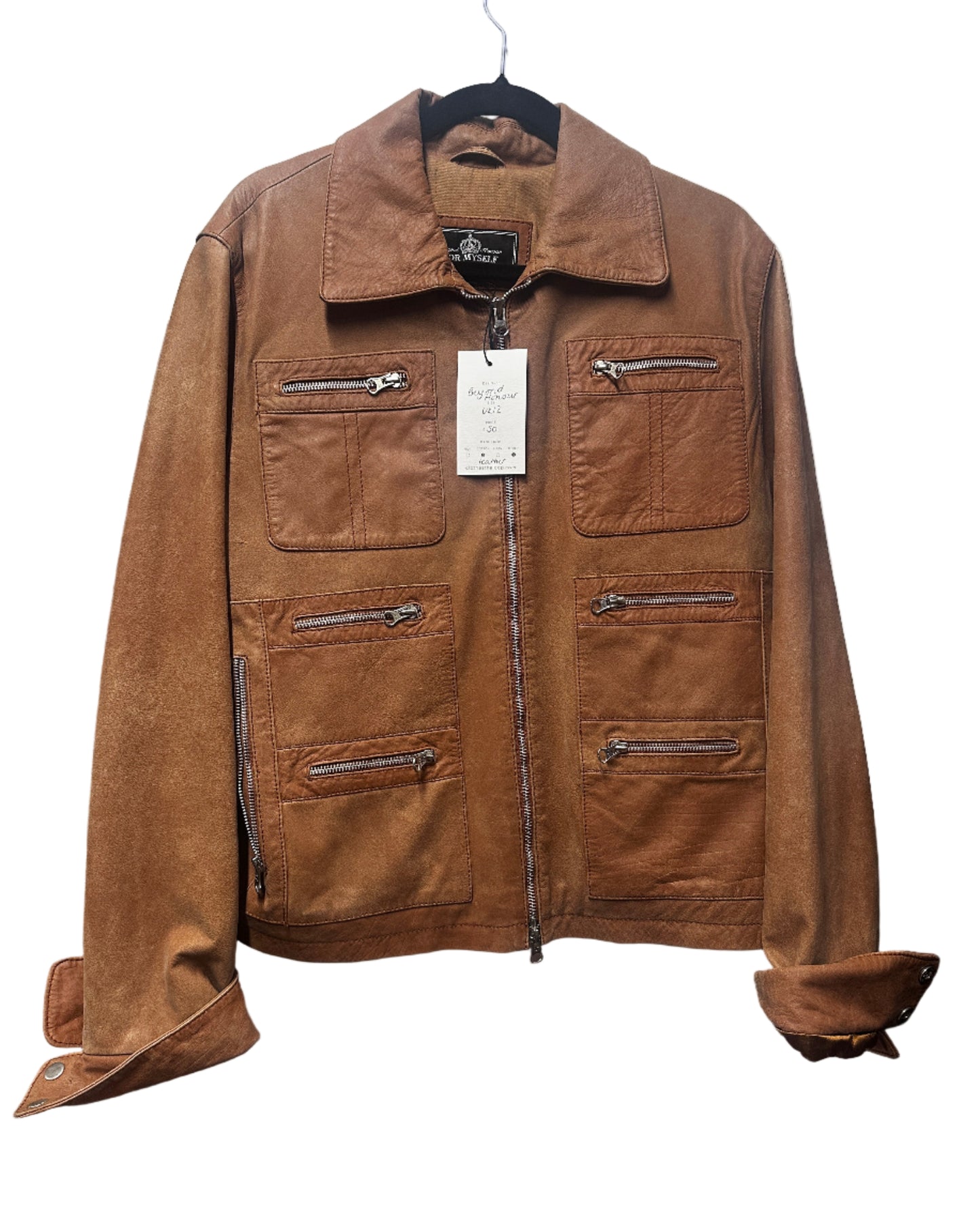 Light Brown Leather Jacket Size UK12
