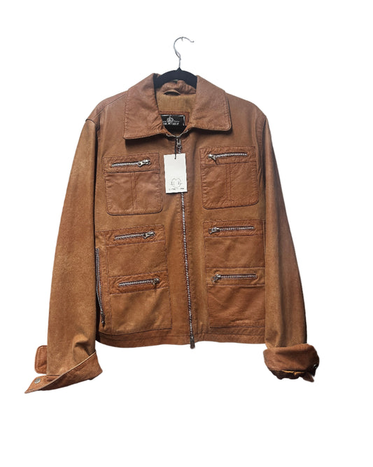 Light Brown Leather Jacket Size UK12