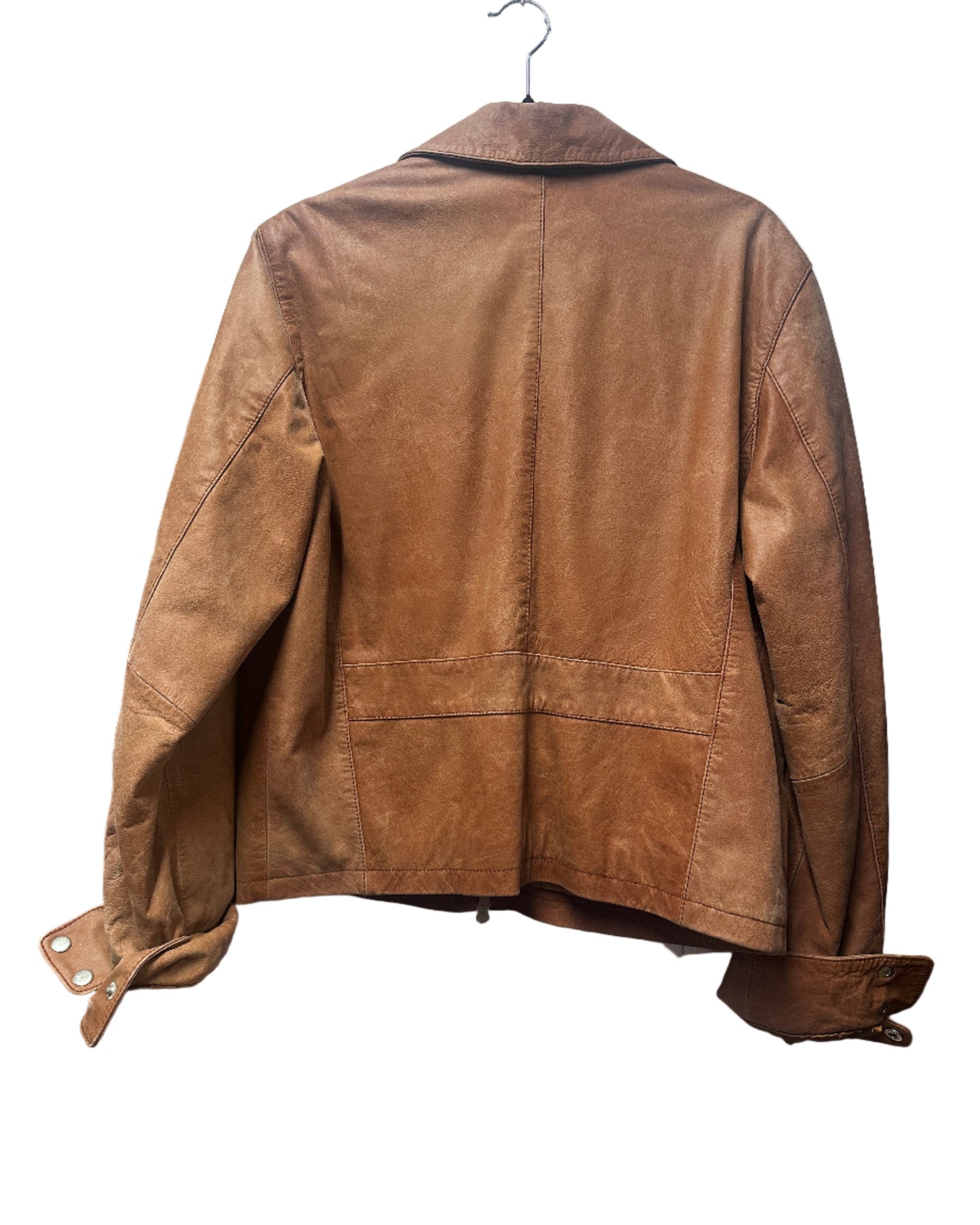 Light Brown Leather Jacket Size UK12