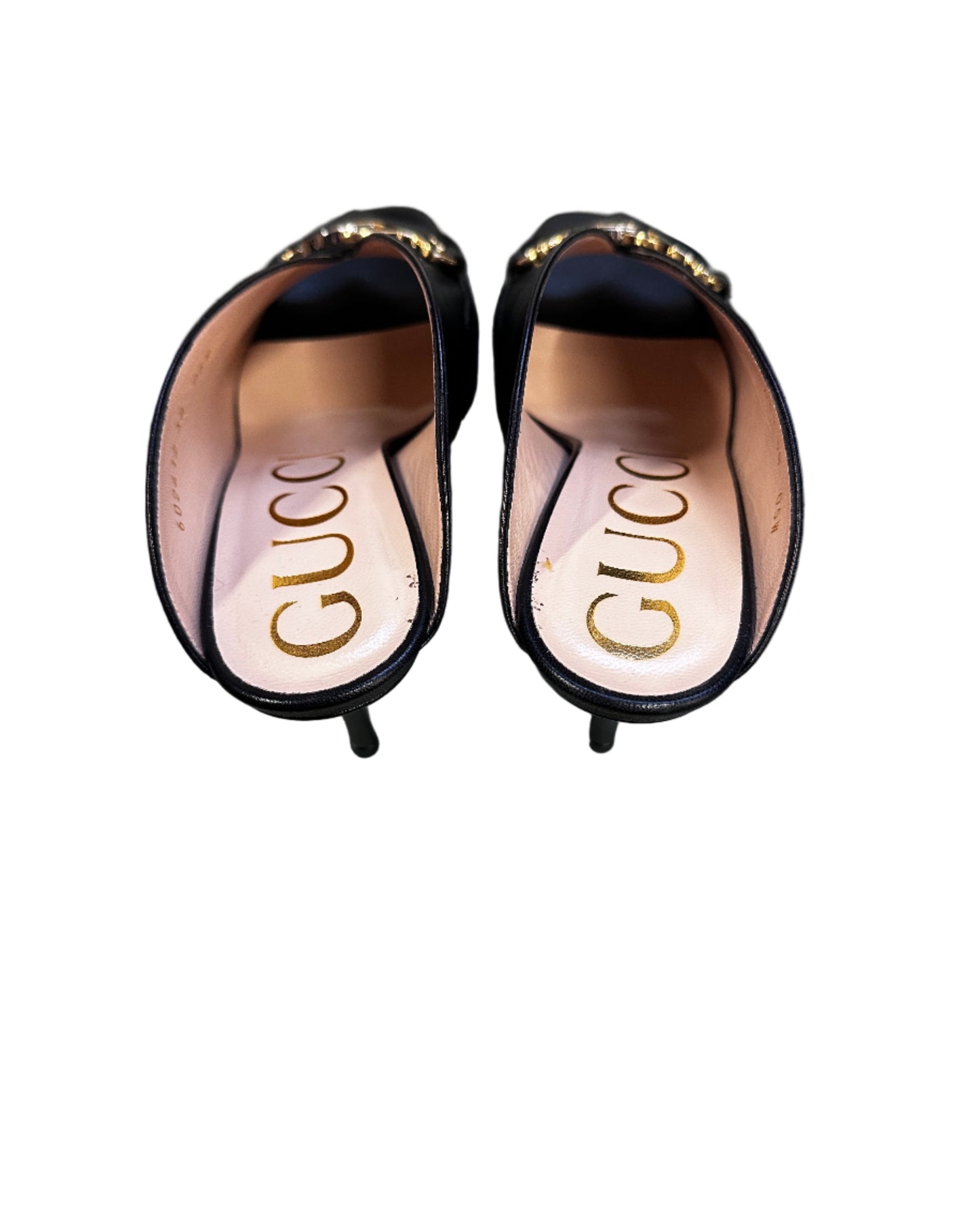 GUCCI Zumi Leather Mid-heel Slide Sandals - EU38 (UK5)