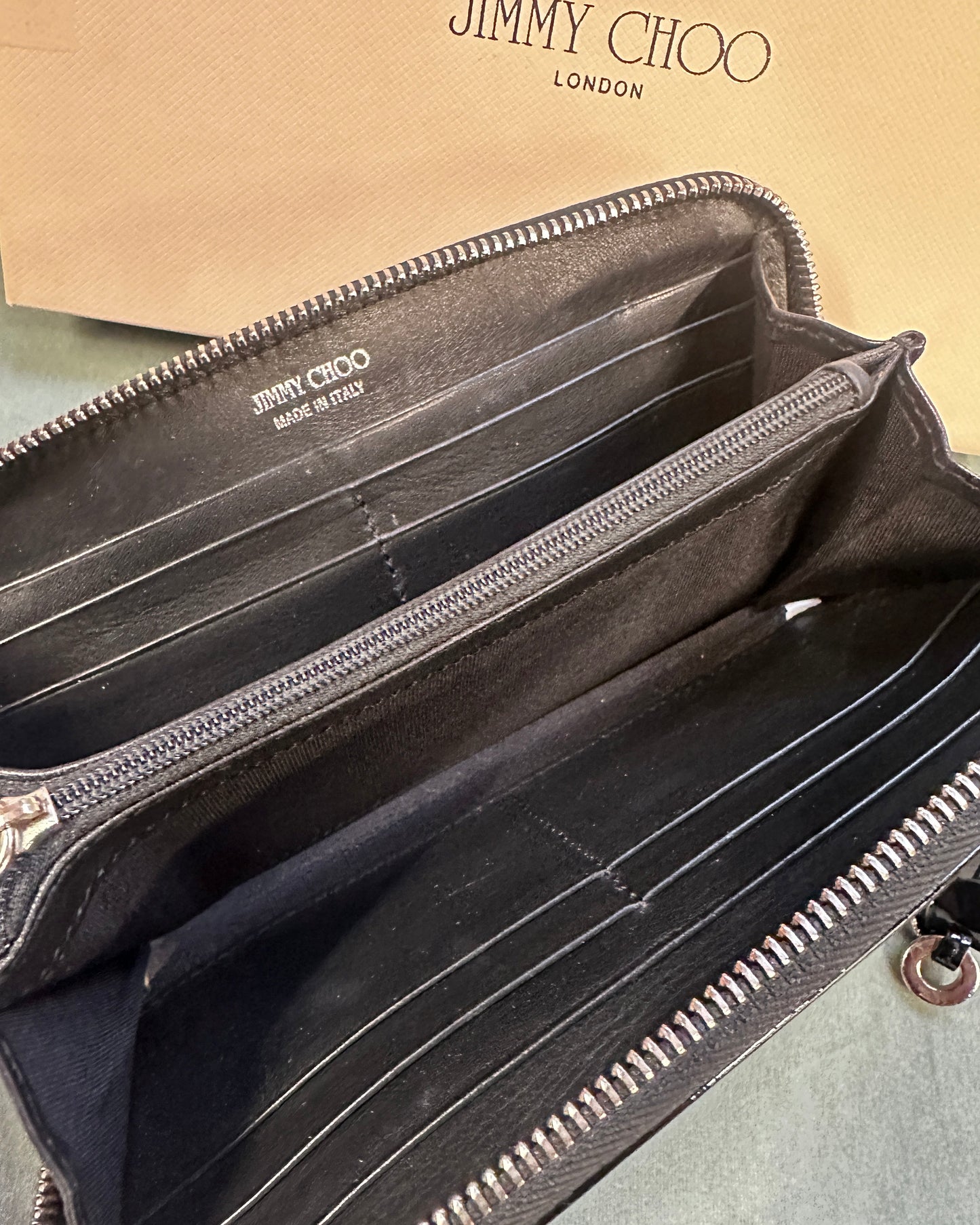 Jimmy Choo Star Studs Round Zip Wallet