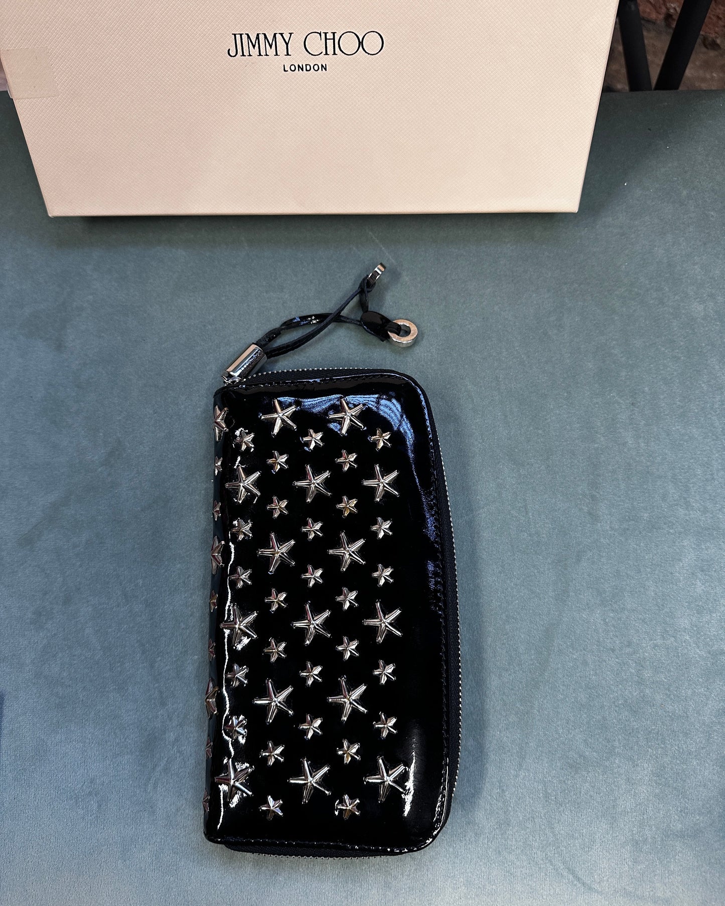 Jimmy Choo Star Studs Round Zip Wallet