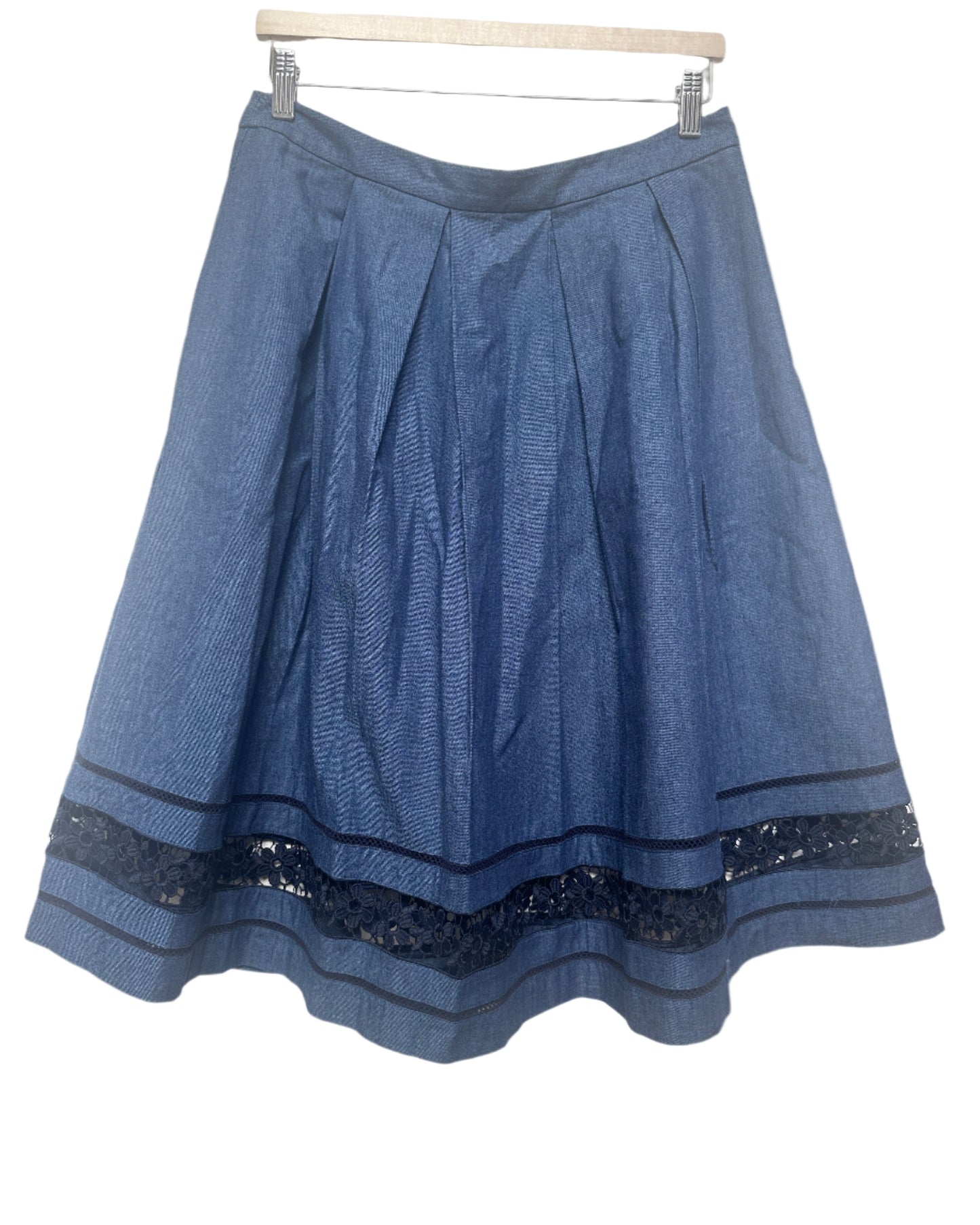 Karl Lagerfeld Light Denim Midi Skirt Size UK 10