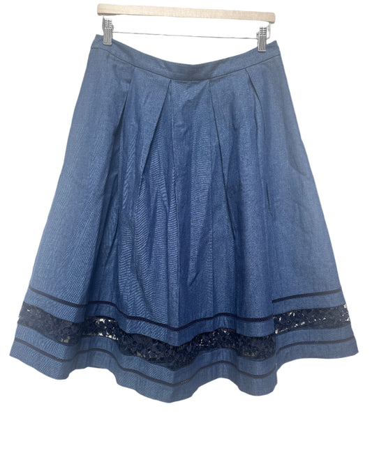 Karl Lagerfeld Light Denim Midi Skirt Size UK 10