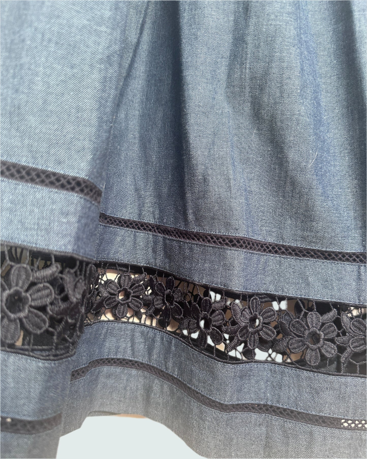 Karl Lagerfeld Light Denim Midi Skirt Size UK 10