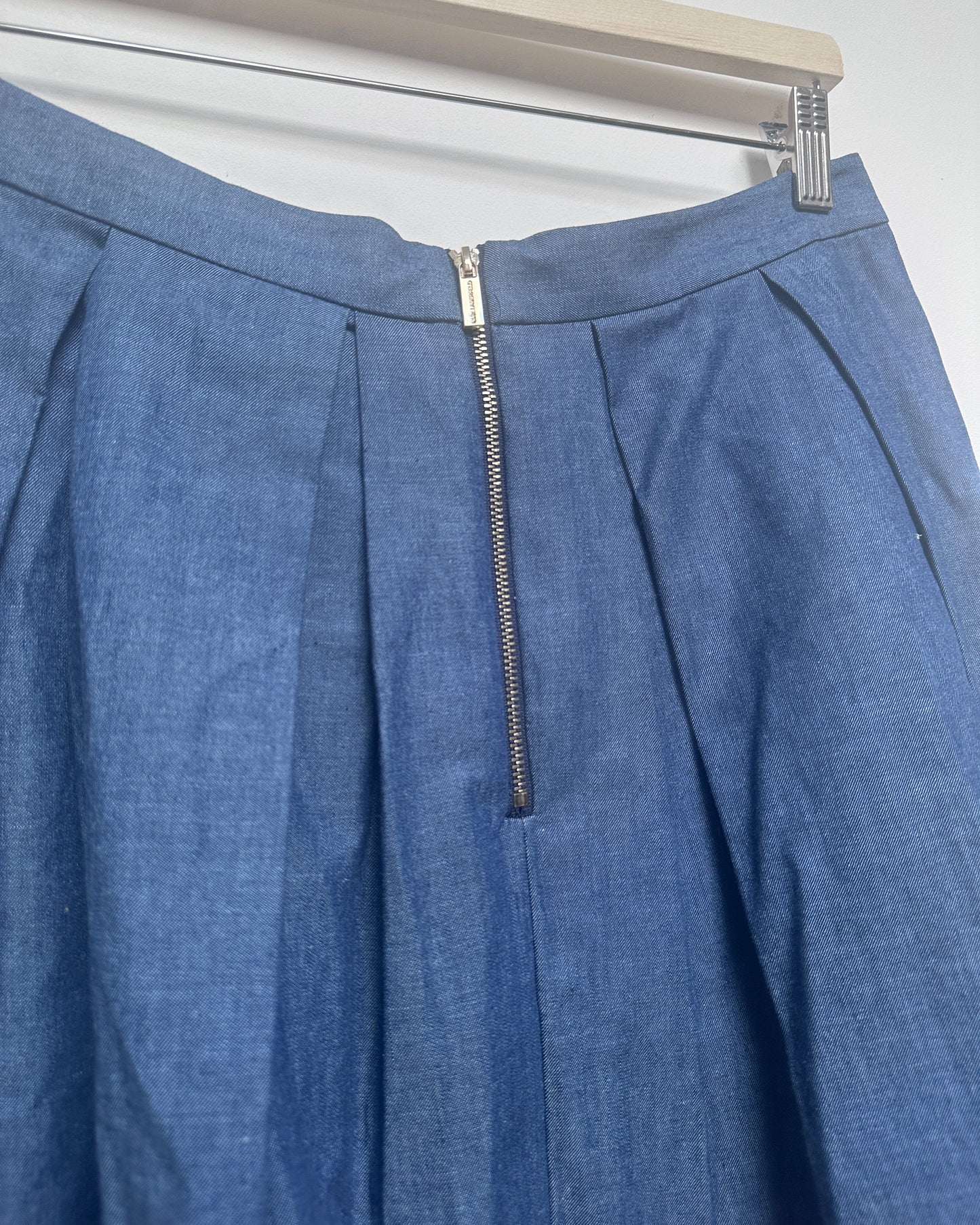 Karl Lagerfeld Light Denim Midi Skirt Size UK 10