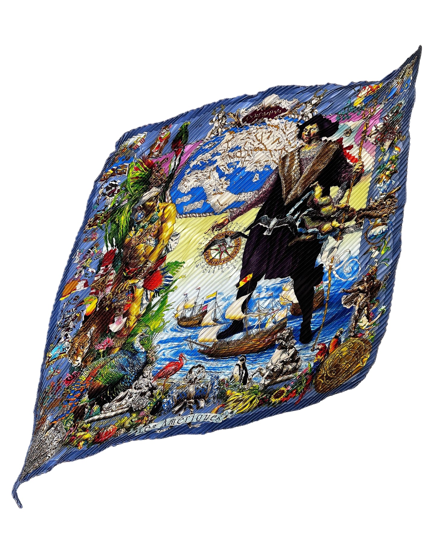 Hermès Plissé Scarf Les Amériques