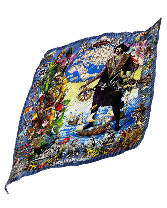 Hermès Plissé Scarf Les Amériques