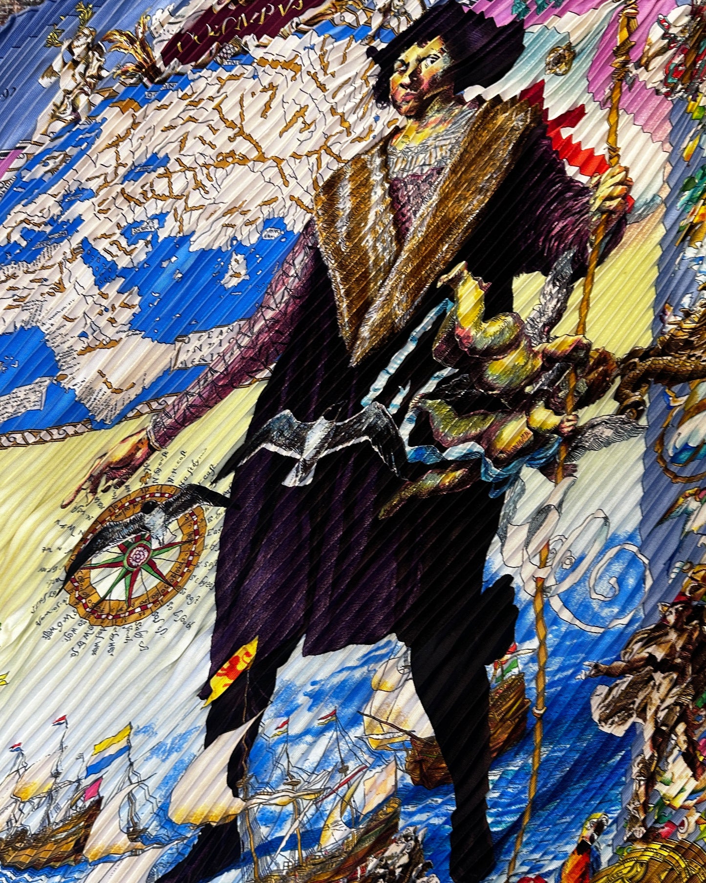 Hermès Plissé Scarf Les Amériques