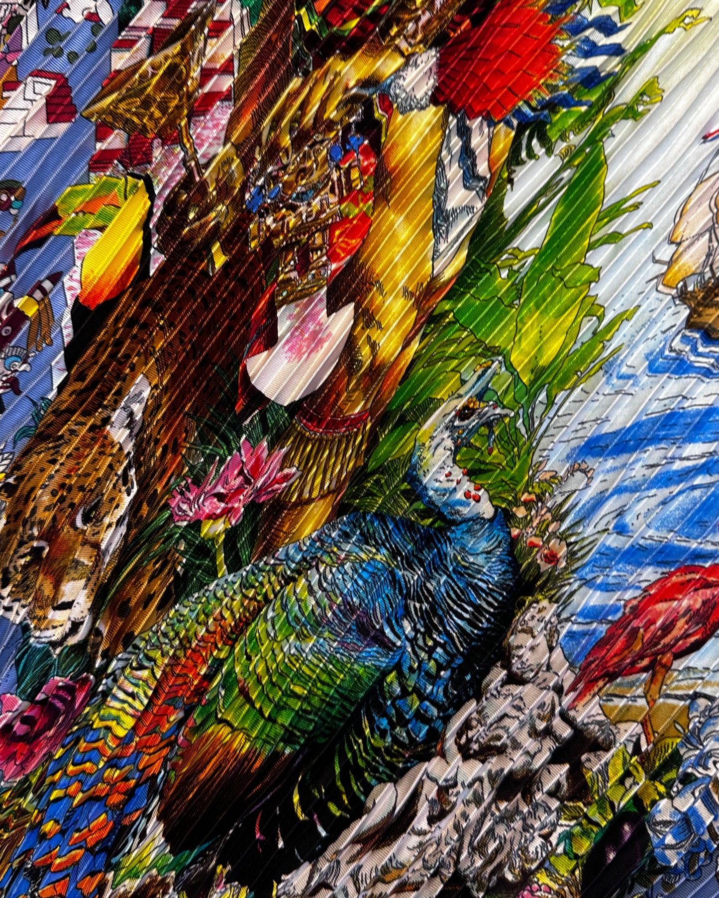 Hermès Plissé Scarf Les Amériques