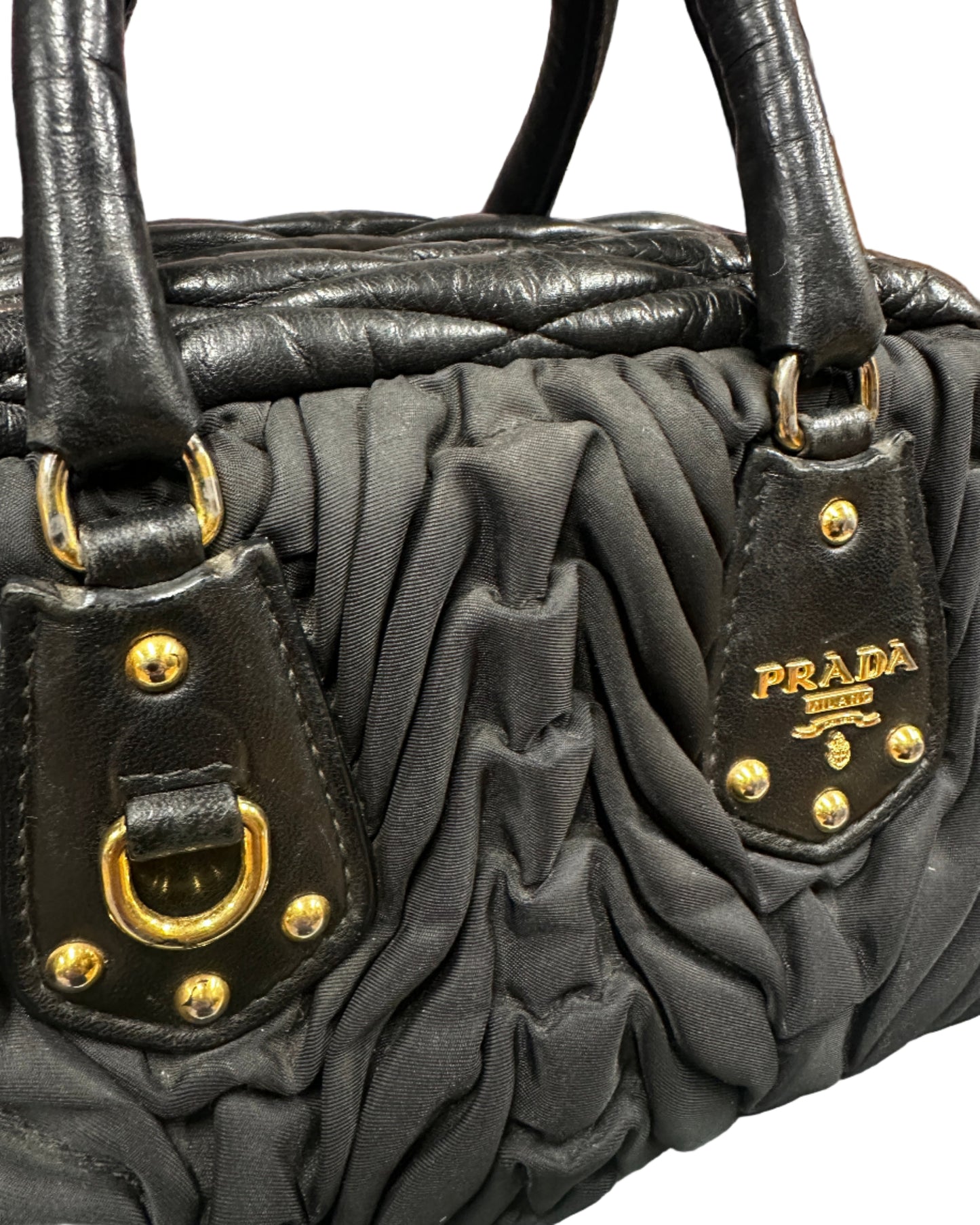 Prada Nylon and Leather Handbag