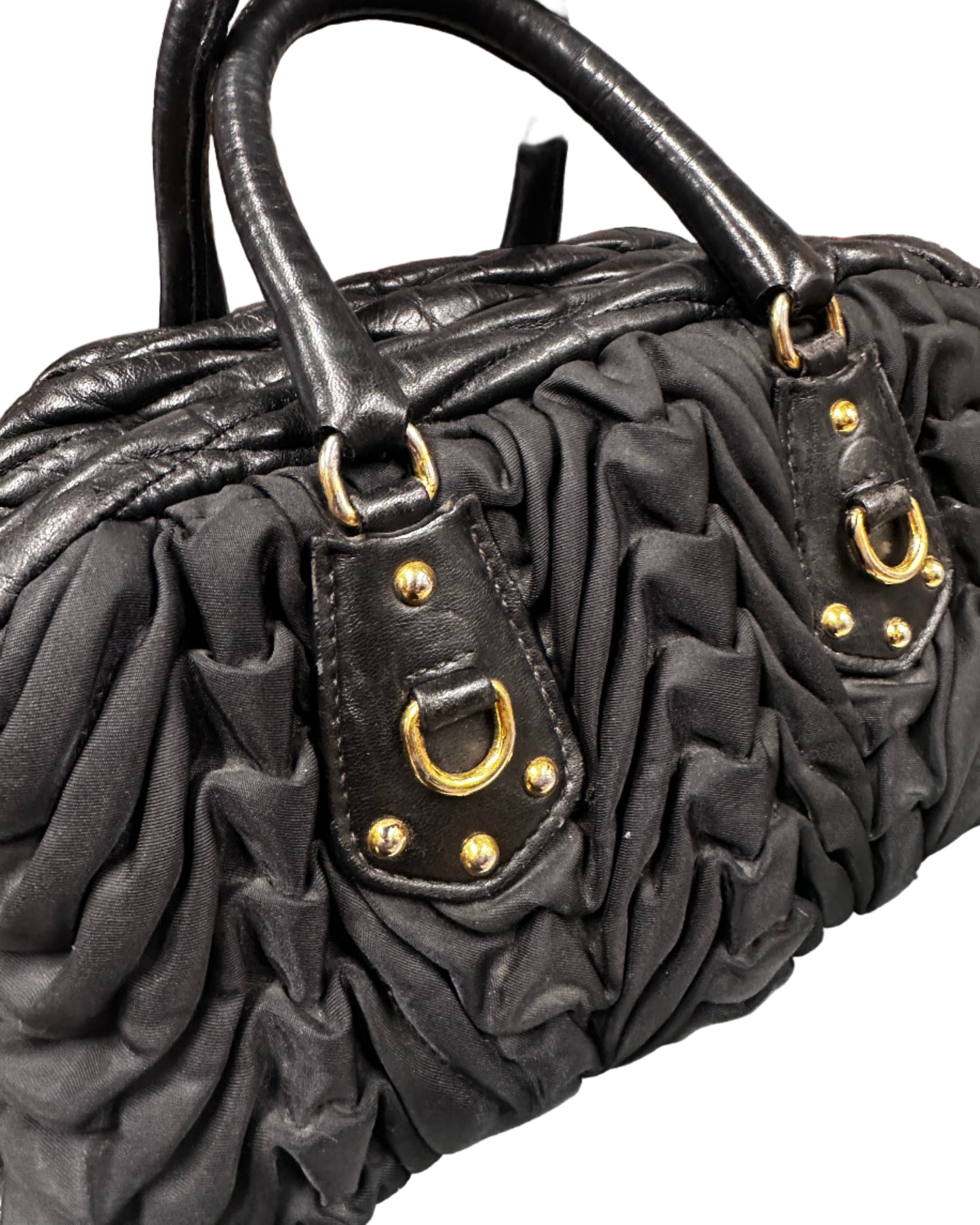 Prada Nylon and Leather Handbag