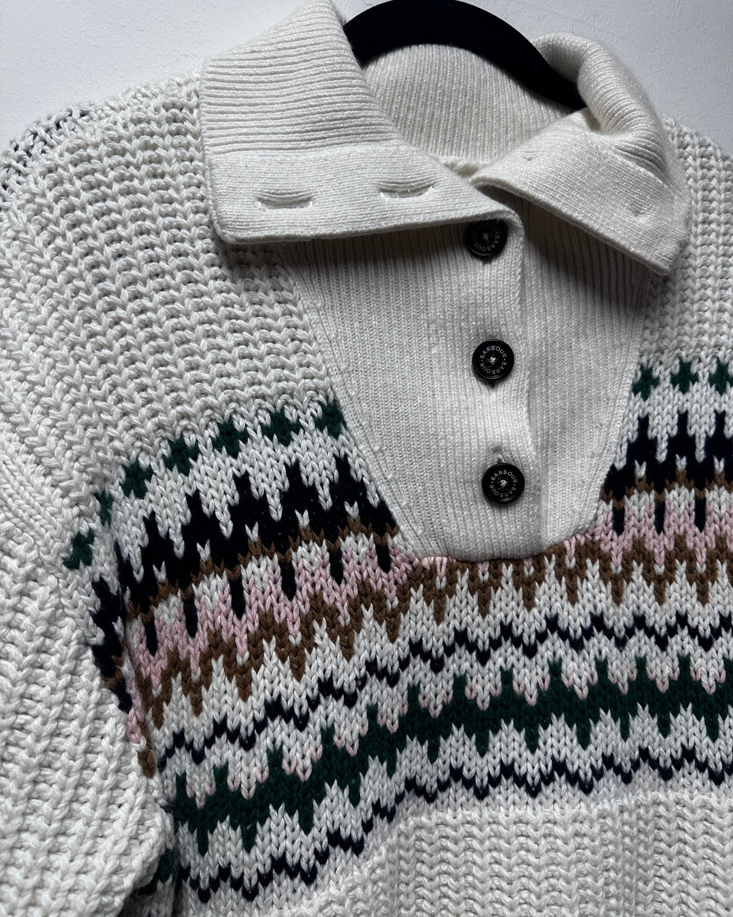 Barbour Knitted Button Jumper - Size Uk12 - 14