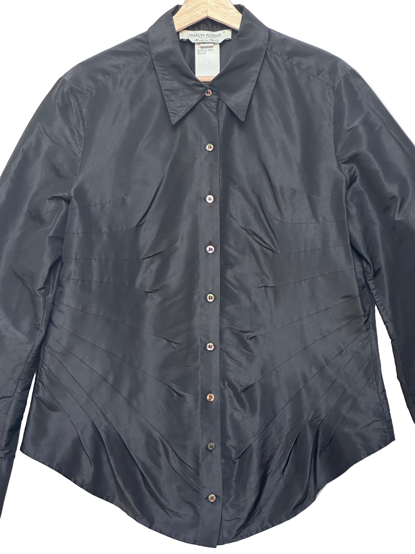 Marina Rinaldi Long Sleeve Black Shirt Size UK12