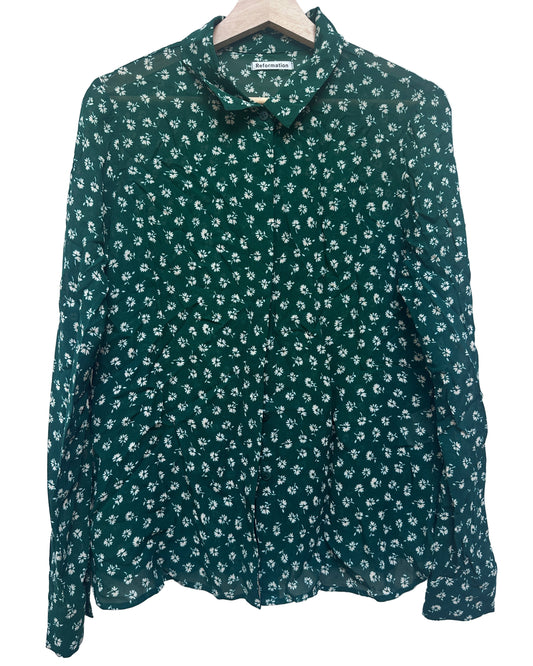 Long Sleeve Reformation Shirt Size UK 10