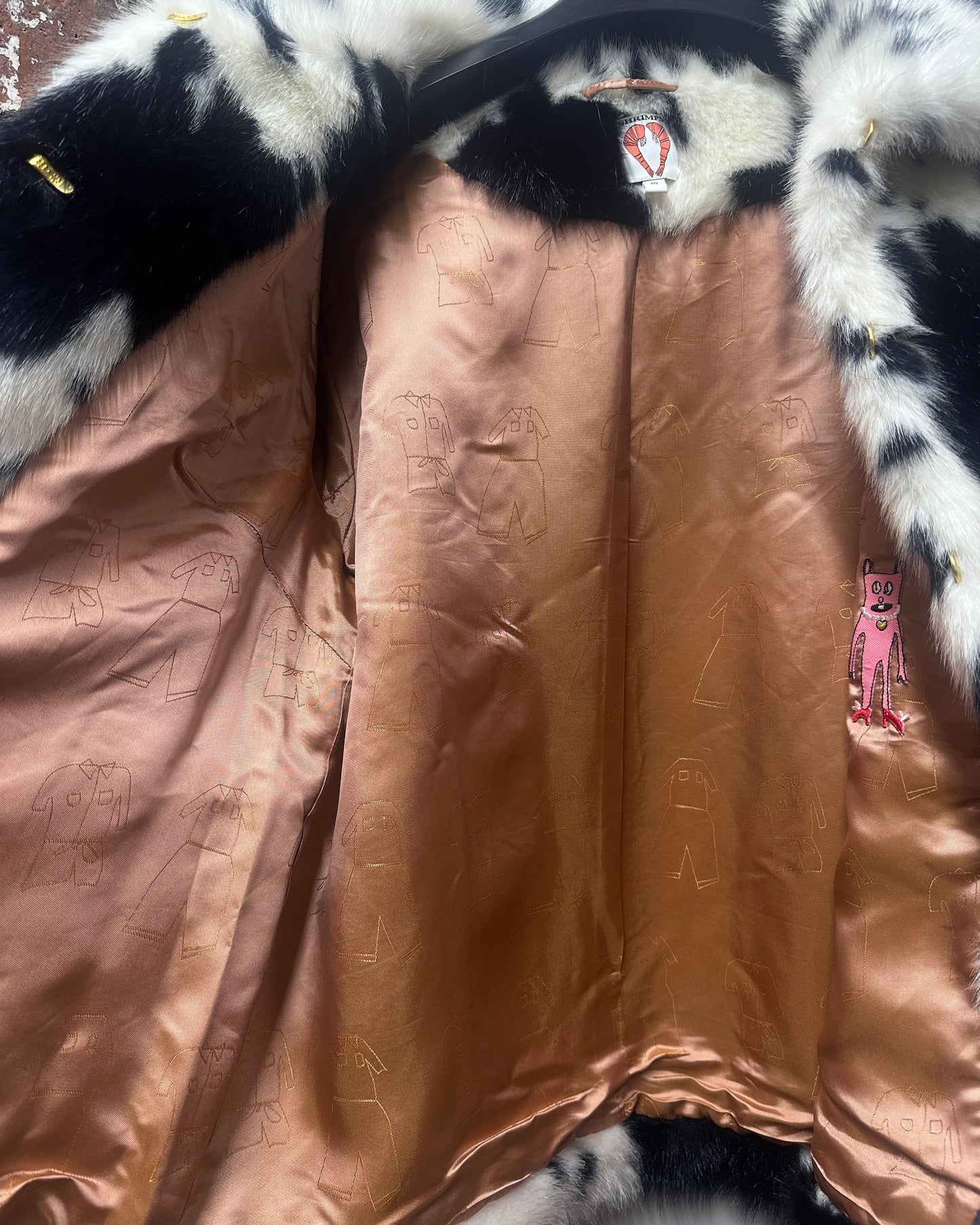 Shrimps Dalmatian Print Faux Fur Jacket - Size UK 10